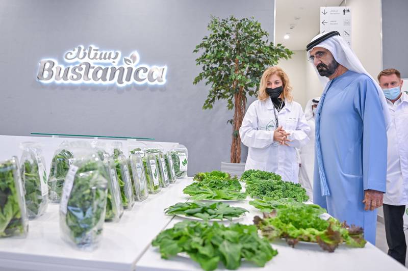 Sheikh Mohammed bin Rashid tours Dubai's high-tech desert farm Bustanica